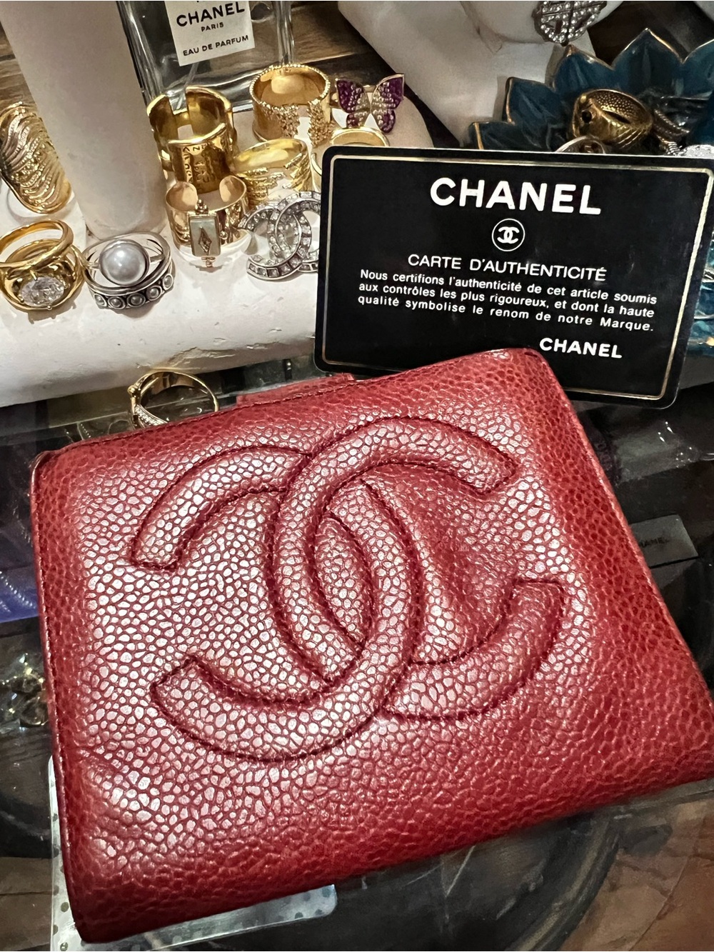 Authentic CHANEL Red Caviar CC Bifold Wallet - Picture 16 of 16